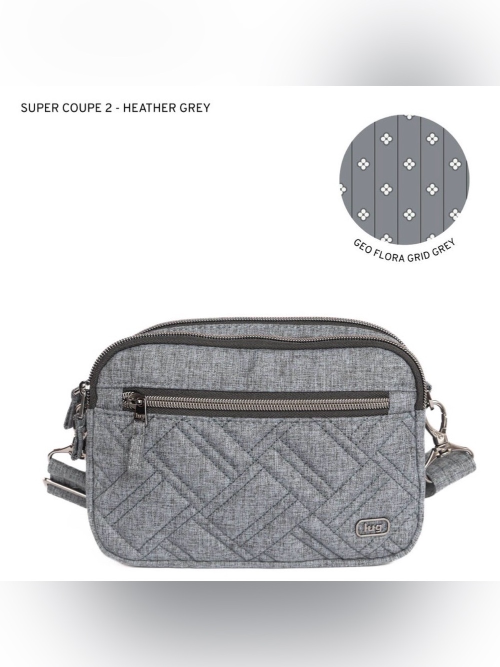 Lug Super Coupe 2 Crossbody Bag NWT Heather Grey